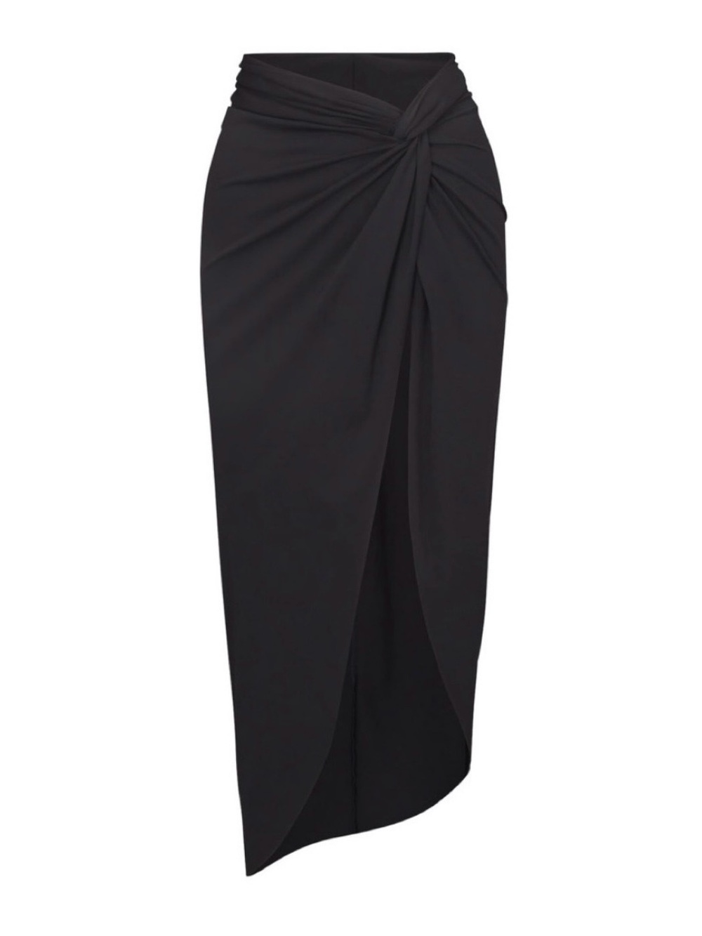 SKIMS Signature Swim Sarong Skirt in Onyx (Black)